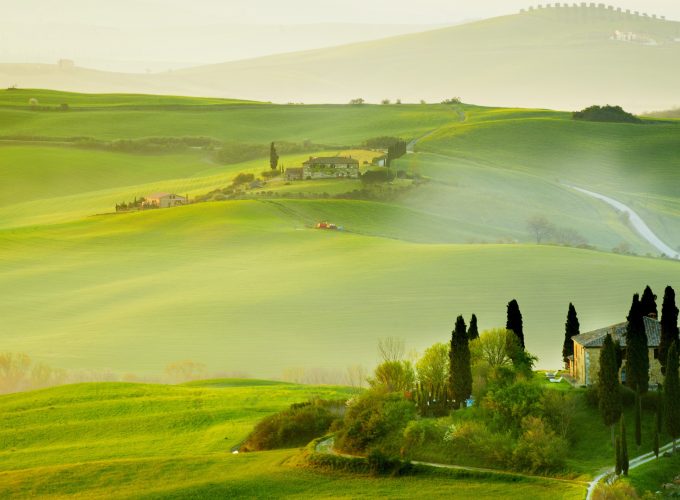 Wallpaper Tuscany, Italy, Europe, hills, field, fog, 5k, Travel 9349712561